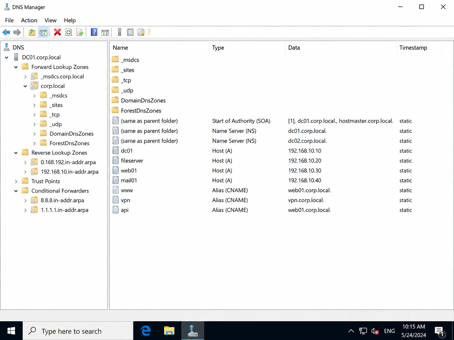 Active Directory — DNS management