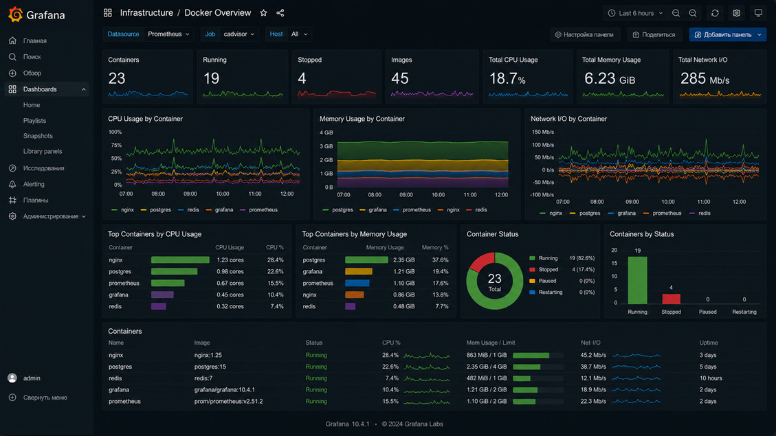 Grafana — CPU / RAM (Resource Monitoring)