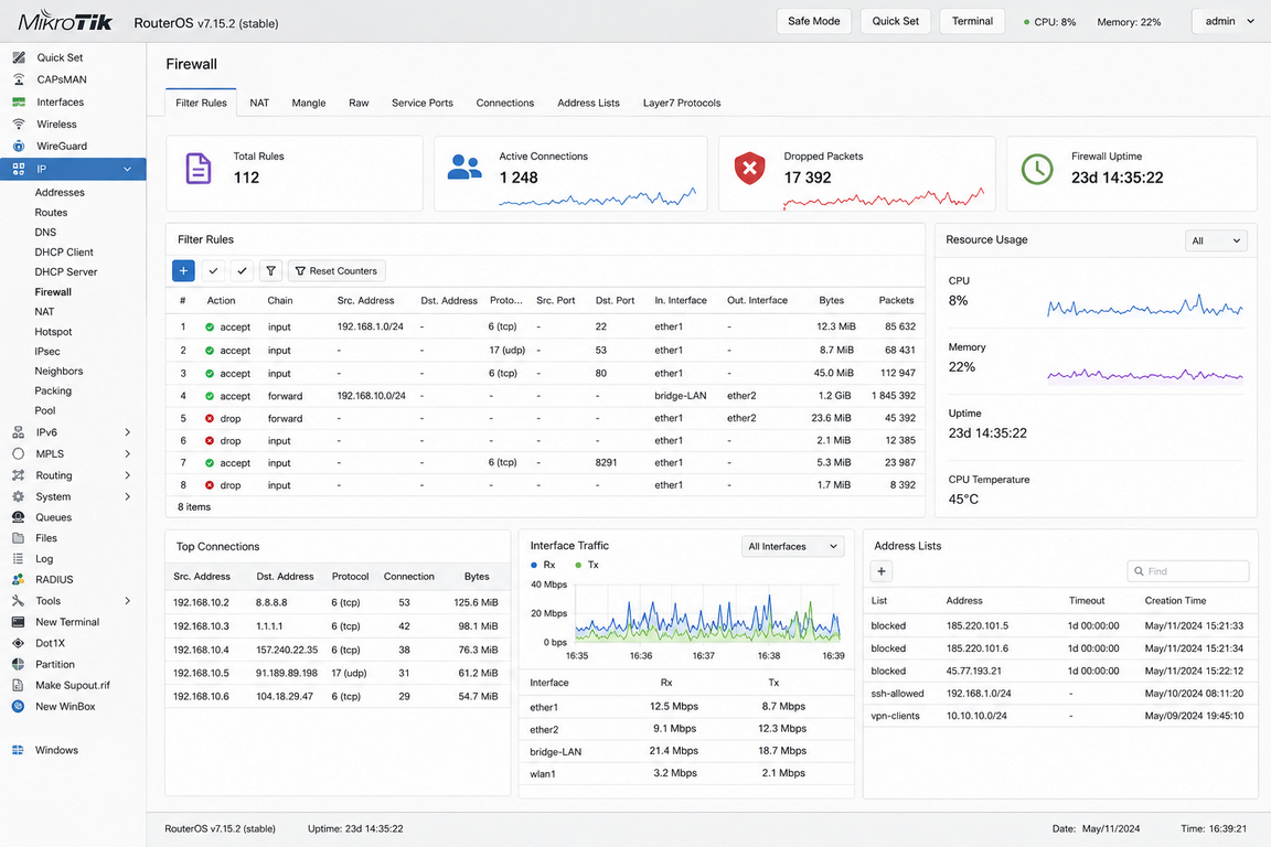 MikroTik — Firewall (Rules)